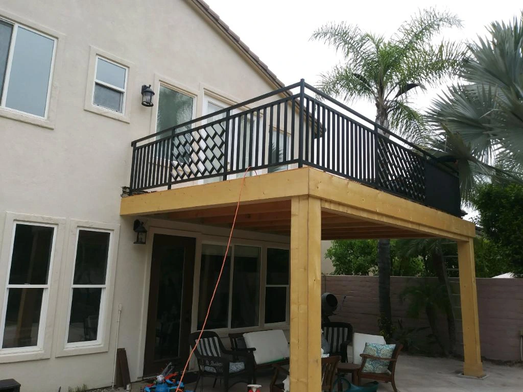 Elegant wrought iron balcony with intricate design