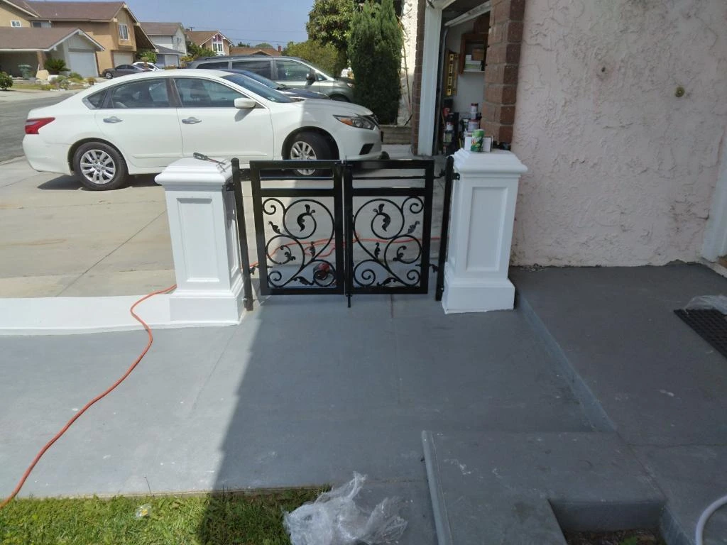 Decorative wrought iron fence 