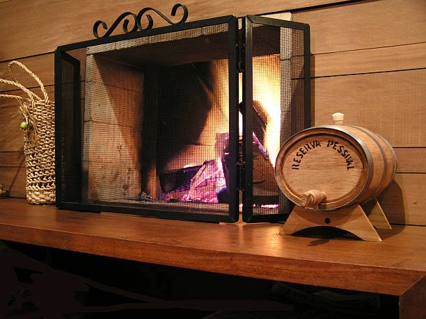 Modern black iron fireplace design 