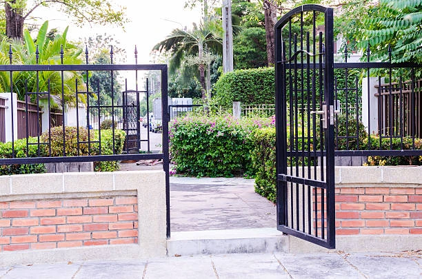 Decorative iron gate for garden entrance 