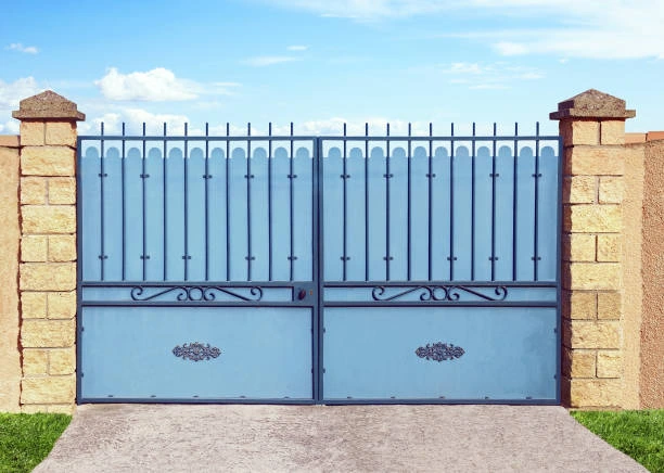 Handcrafted wrought iron door with unique details 
